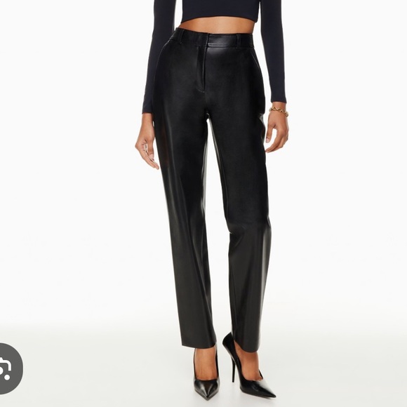 Babaton Pants - Babaton Black Command Vegan Leather Pant
